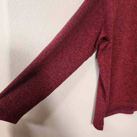 Wrangler Authentics Men's 1/4 Zip Marled Knit Pullover Sweater in Burgundy Red - Picture 3 of 6